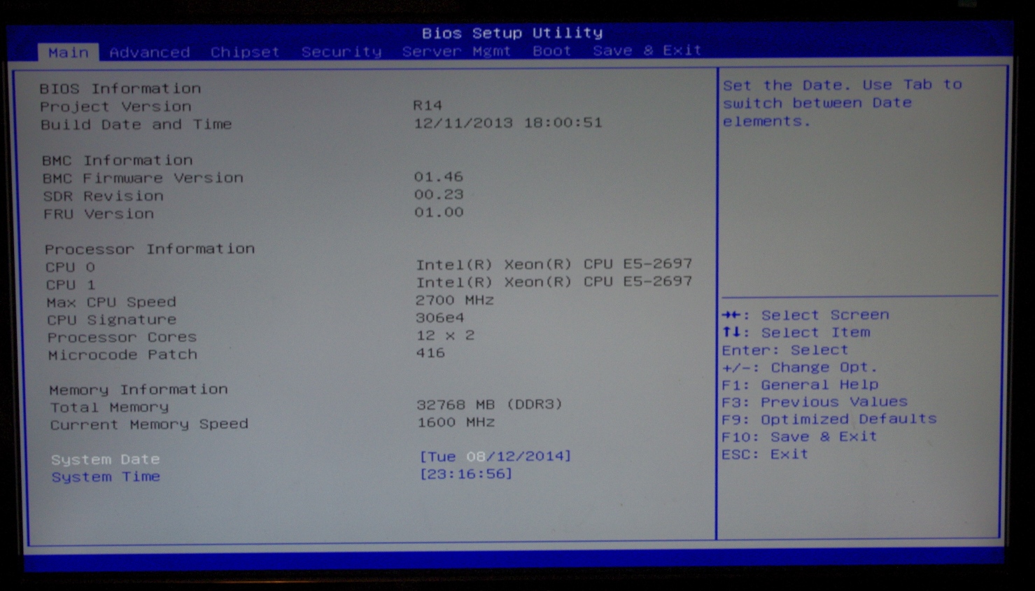 Настройка bios intel server board